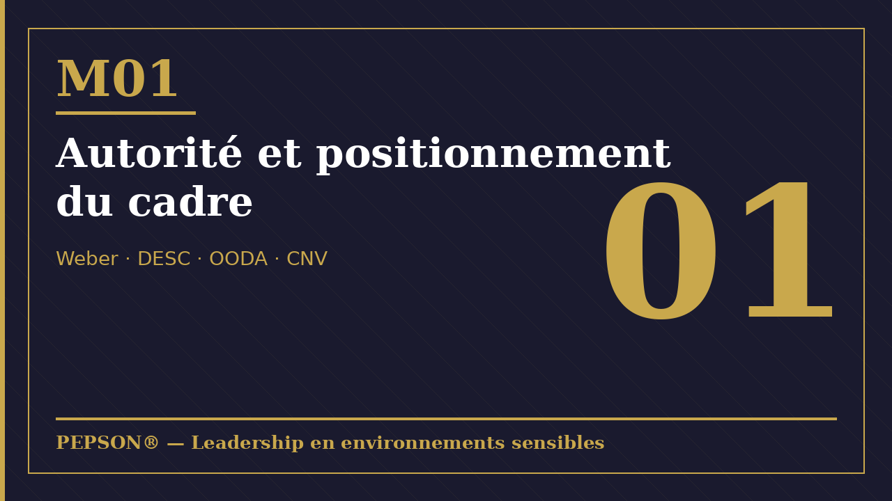 « Module 01 — Leadership 01 — Autorité et positionnement du cadre