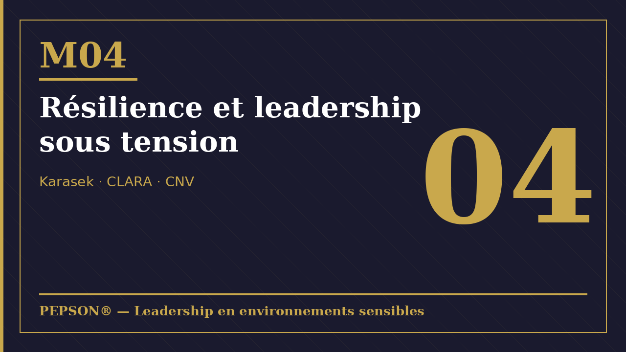 « Module 04 — Leadership 04 — Résilience et leadership sous tension