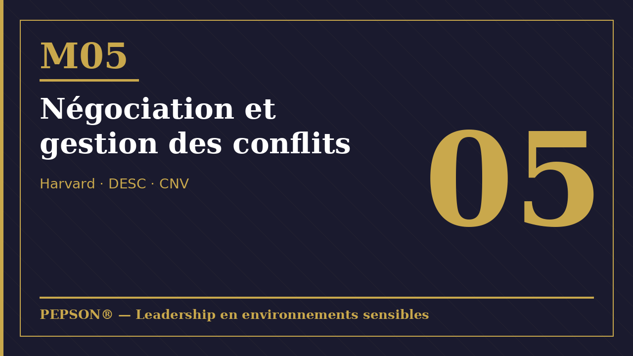 « Module 05 — Leadership 05 — Négociation et gestion des conflits