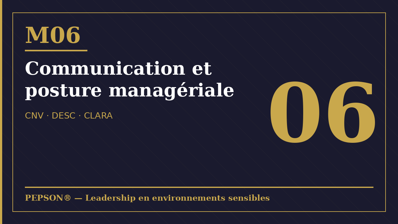 Module 06 — Leadership 06 — Communication et posture managériale